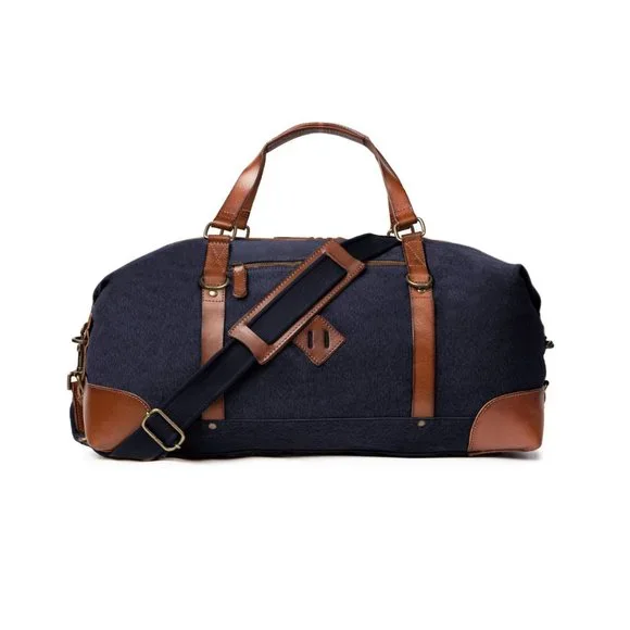 DRAKENSBERG Travel bag Sam Navy Bluehandmade vintage weekender